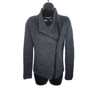 Vince Wool & Leather moto sweater cardigan size XXS